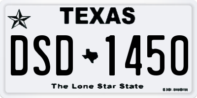 TX license plate DSD1450