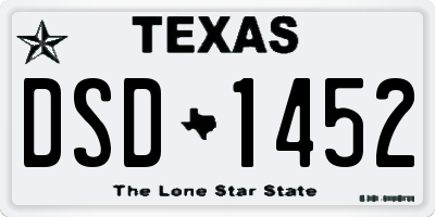 TX license plate DSD1452