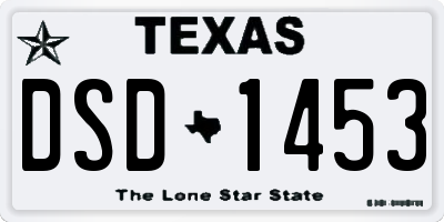 TX license plate DSD1453