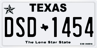 TX license plate DSD1454