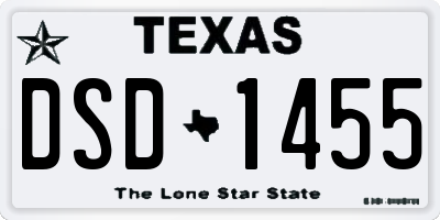 TX license plate DSD1455