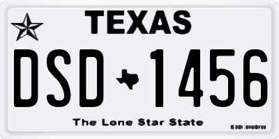 TX license plate DSD1456