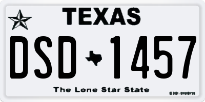 TX license plate DSD1457