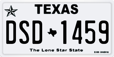 TX license plate DSD1459