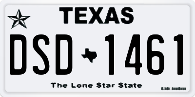 TX license plate DSD1461