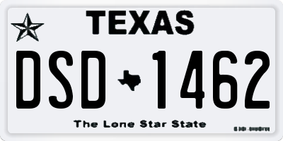 TX license plate DSD1462