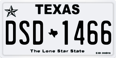 TX license plate DSD1466