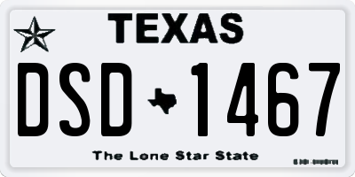 TX license plate DSD1467