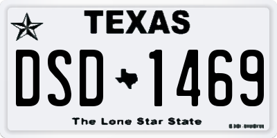 TX license plate DSD1469