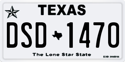 TX license plate DSD1470