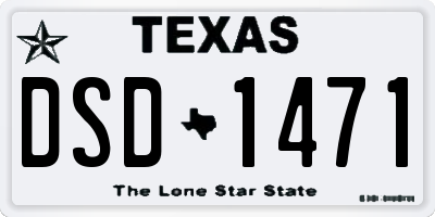 TX license plate DSD1471