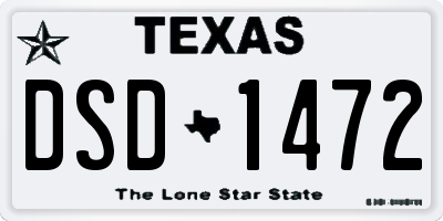 TX license plate DSD1472