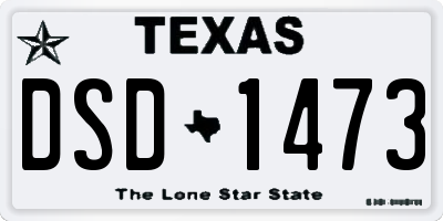 TX license plate DSD1473