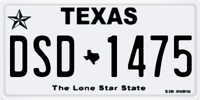 TX license plate DSD1475