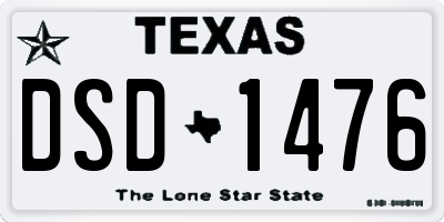 TX license plate DSD1476