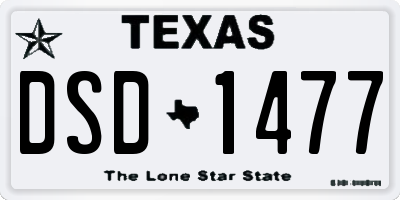 TX license plate DSD1477