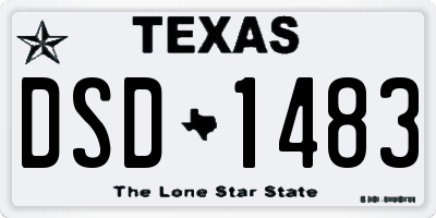 TX license plate DSD1483