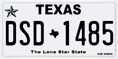 TX license plate DSD1485