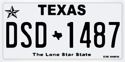 TX license plate DSD1487