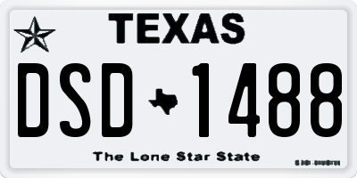 TX license plate DSD1488