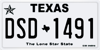 TX license plate DSD1491