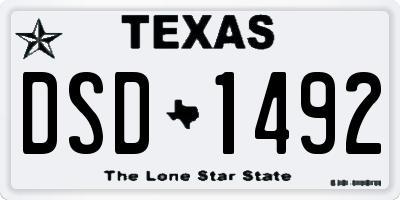 TX license plate DSD1492