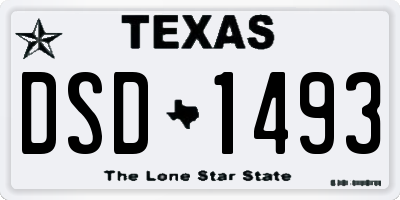 TX license plate DSD1493