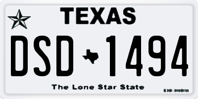 TX license plate DSD1494