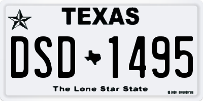 TX license plate DSD1495