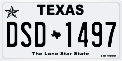 TX license plate DSD1497