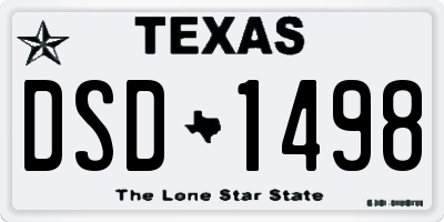 TX license plate DSD1498