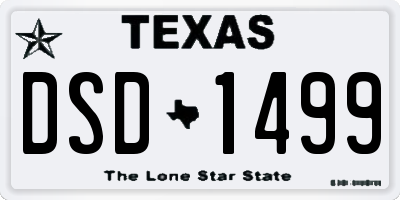 TX license plate DSD1499