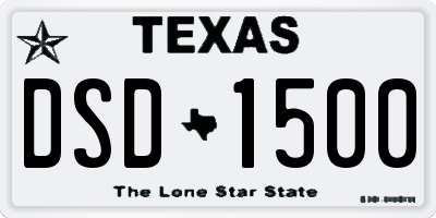 TX license plate DSD1500