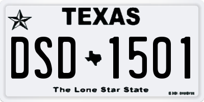 TX license plate DSD1501