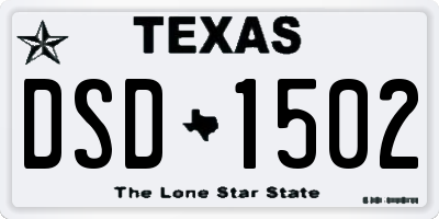 TX license plate DSD1502