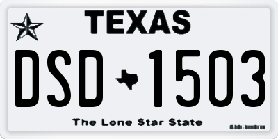 TX license plate DSD1503