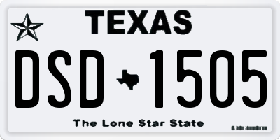 TX license plate DSD1505