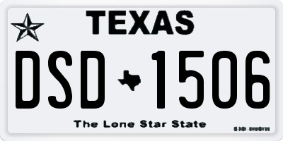 TX license plate DSD1506