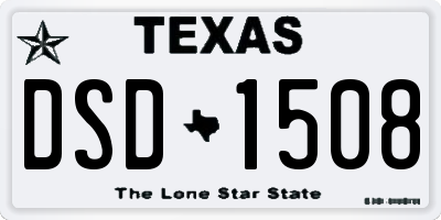 TX license plate DSD1508