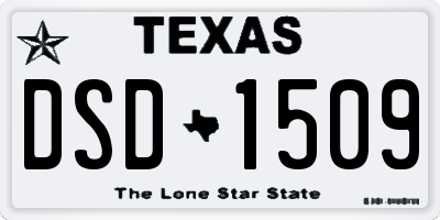 TX license plate DSD1509