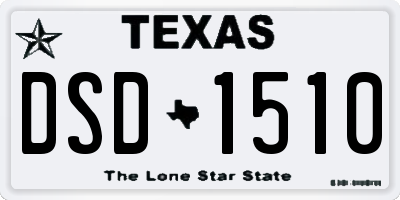 TX license plate DSD1510