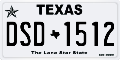 TX license plate DSD1512