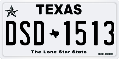 TX license plate DSD1513