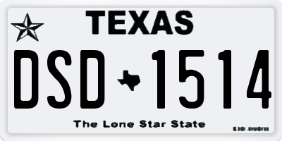 TX license plate DSD1514