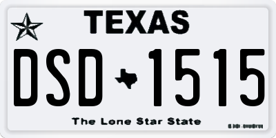 TX license plate DSD1515