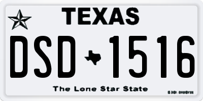 TX license plate DSD1516