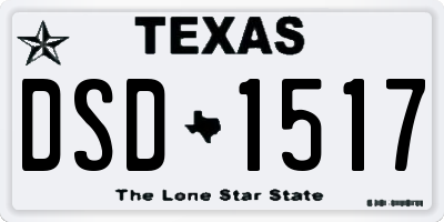 TX license plate DSD1517