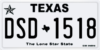 TX license plate DSD1518