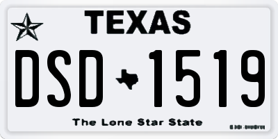 TX license plate DSD1519