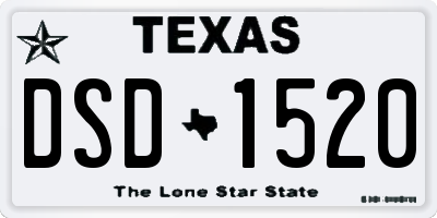 TX license plate DSD1520